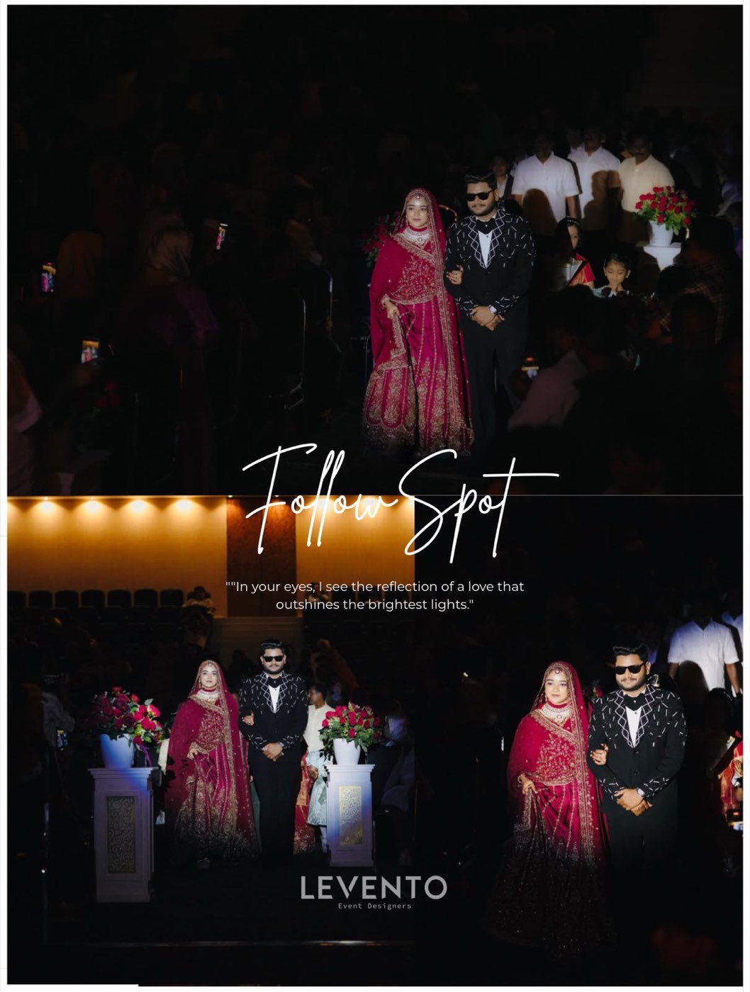 Bride and groom follow-spot entry