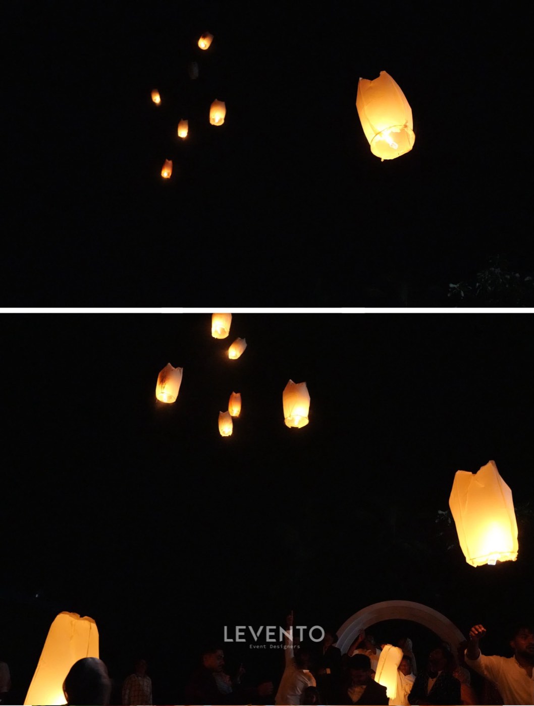 Sky lantern wedding send-off